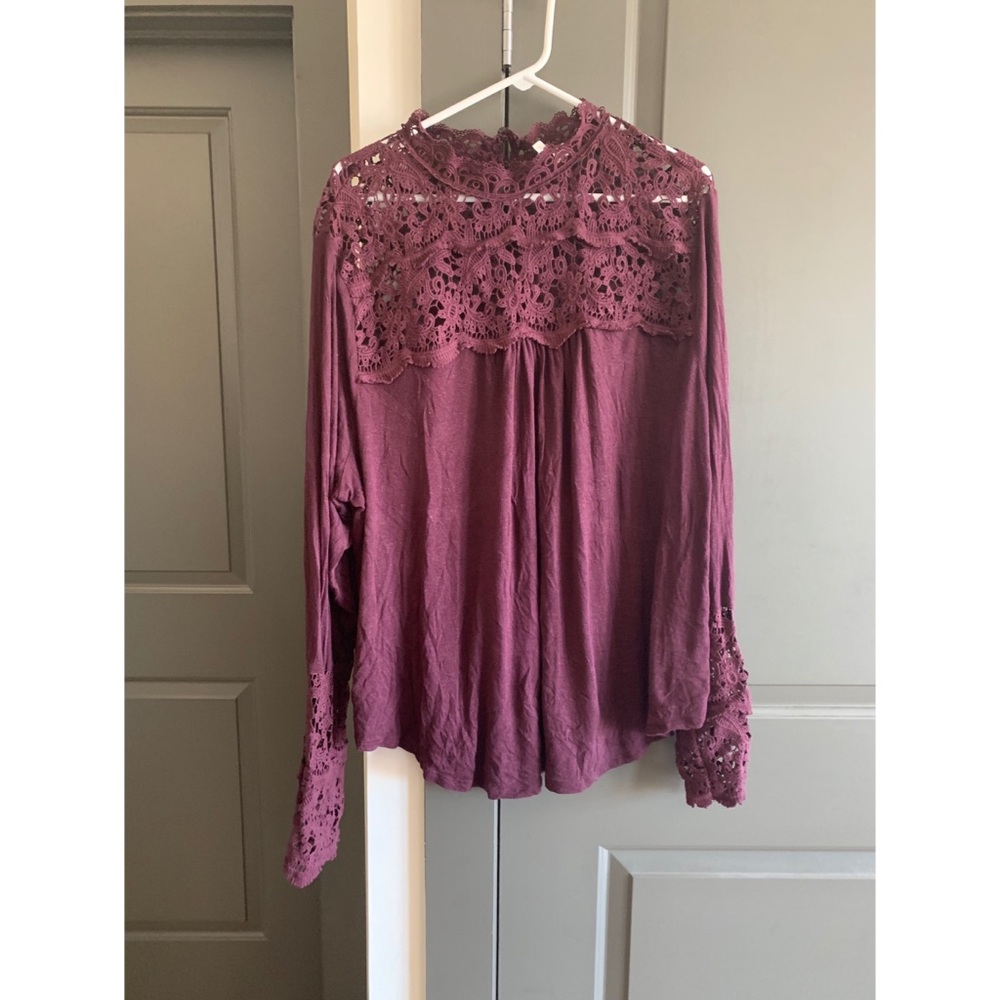 Cato - Deep Grape Burgundy Lace Top - Size 26/28W